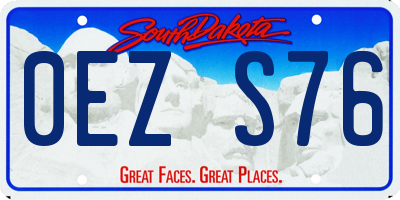 SD license plate 0EZS76