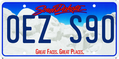 SD license plate 0EZS90