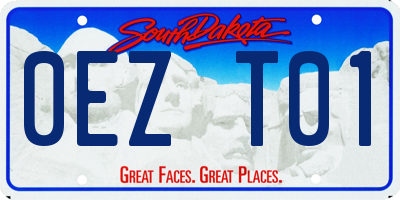 SD license plate 0EZT01
