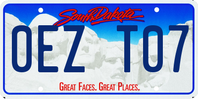 SD license plate 0EZT07