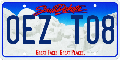 SD license plate 0EZT08