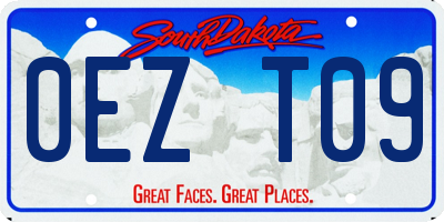 SD license plate 0EZT09