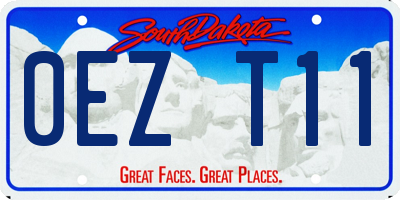 SD license plate 0EZT11