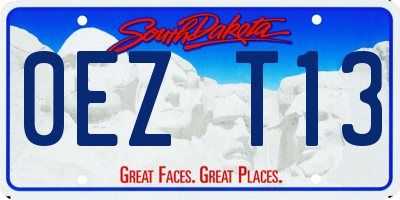 SD license plate 0EZT13