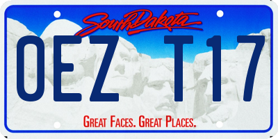 SD license plate 0EZT17