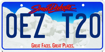 SD license plate 0EZT20