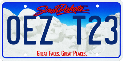 SD license plate 0EZT23
