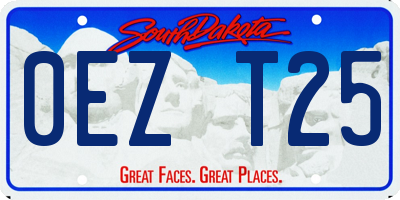 SD license plate 0EZT25