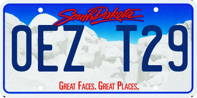 SD license plate 0EZT29
