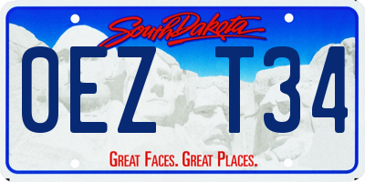SD license plate 0EZT34