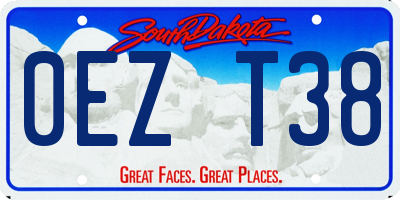 SD license plate 0EZT38