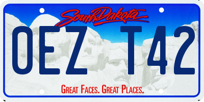 SD license plate 0EZT42
