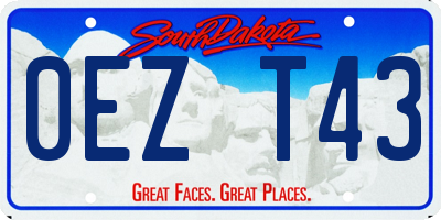 SD license plate 0EZT43