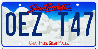 SD license plate 0EZT47