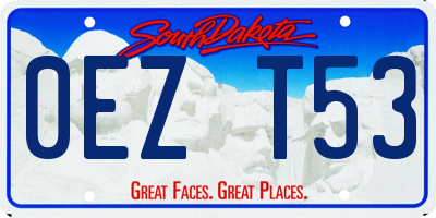 SD license plate 0EZT53