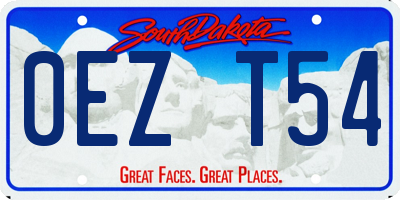 SD license plate 0EZT54