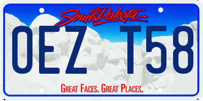 SD license plate 0EZT58
