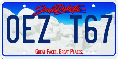 SD license plate 0EZT67