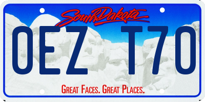 SD license plate 0EZT70