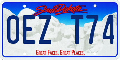 SD license plate 0EZT74