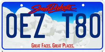 SD license plate 0EZT80