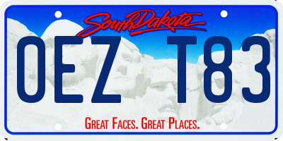 SD license plate 0EZT83