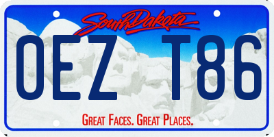 SD license plate 0EZT86