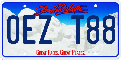 SD license plate 0EZT88