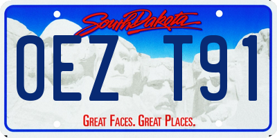 SD license plate 0EZT91