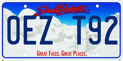 SD license plate 0EZT92