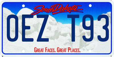 SD license plate 0EZT93