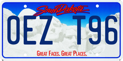 SD license plate 0EZT96