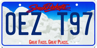 SD license plate 0EZT97