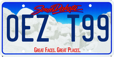 SD license plate 0EZT99