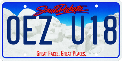 SD license plate 0EZU18