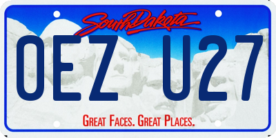 SD license plate 0EZU27