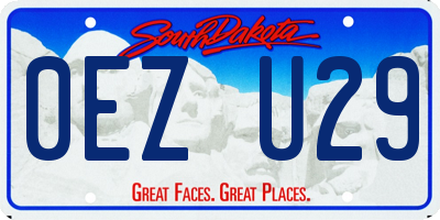 SD license plate 0EZU29