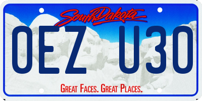 SD license plate 0EZU30