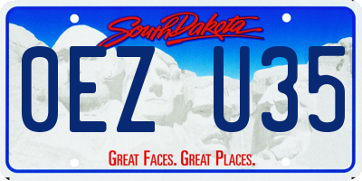 SD license plate 0EZU35
