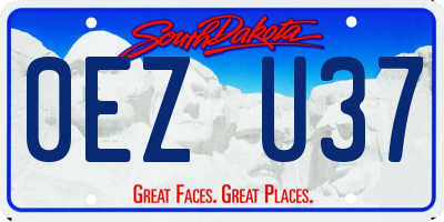 SD license plate 0EZU37