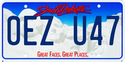 SD license plate 0EZU47