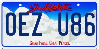 SD license plate 0EZU86