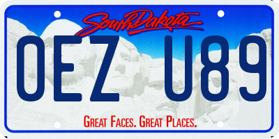 SD license plate 0EZU89