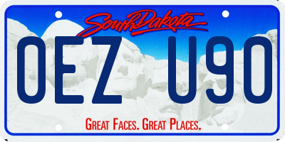 SD license plate 0EZU90