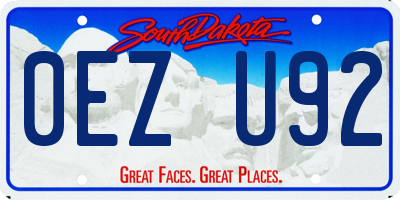 SD license plate 0EZU92