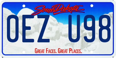SD license plate 0EZU98