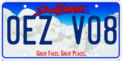 SD license plate 0EZV08