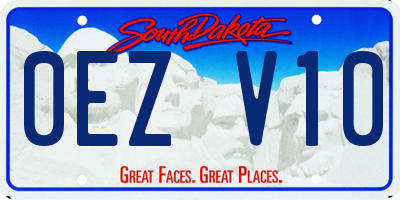 SD license plate 0EZV10