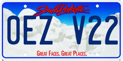 SD license plate 0EZV22
