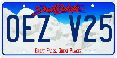 SD license plate 0EZV25